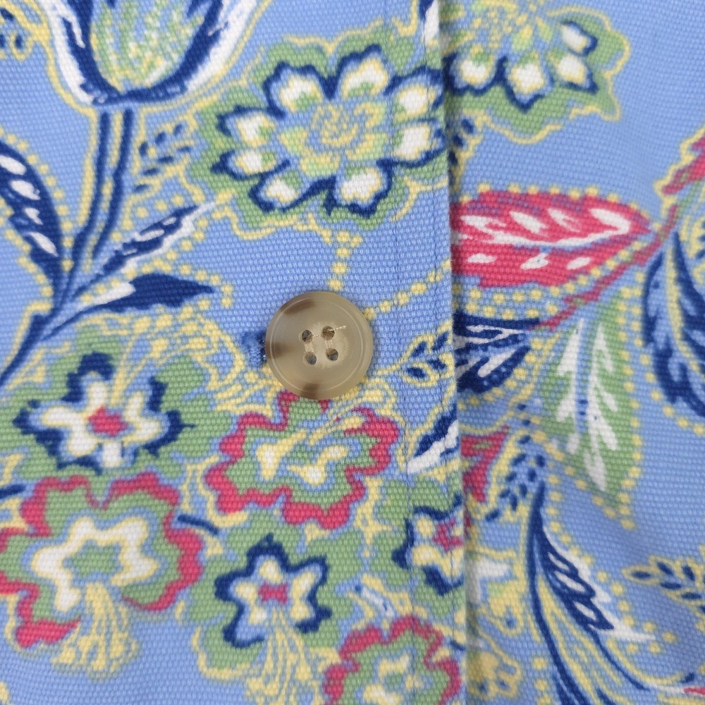 The Tog Shop Jacket Womens XL Blue Floral Print Cotton Button Front Preppy - Picture 3 of 14